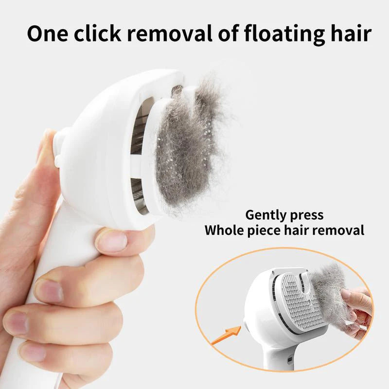 Dog Steam Comb Pet Massage Brush USB Charging Safe round Head Soft Teeth Spray Hair Removal Comb Universal for Cats Dogs