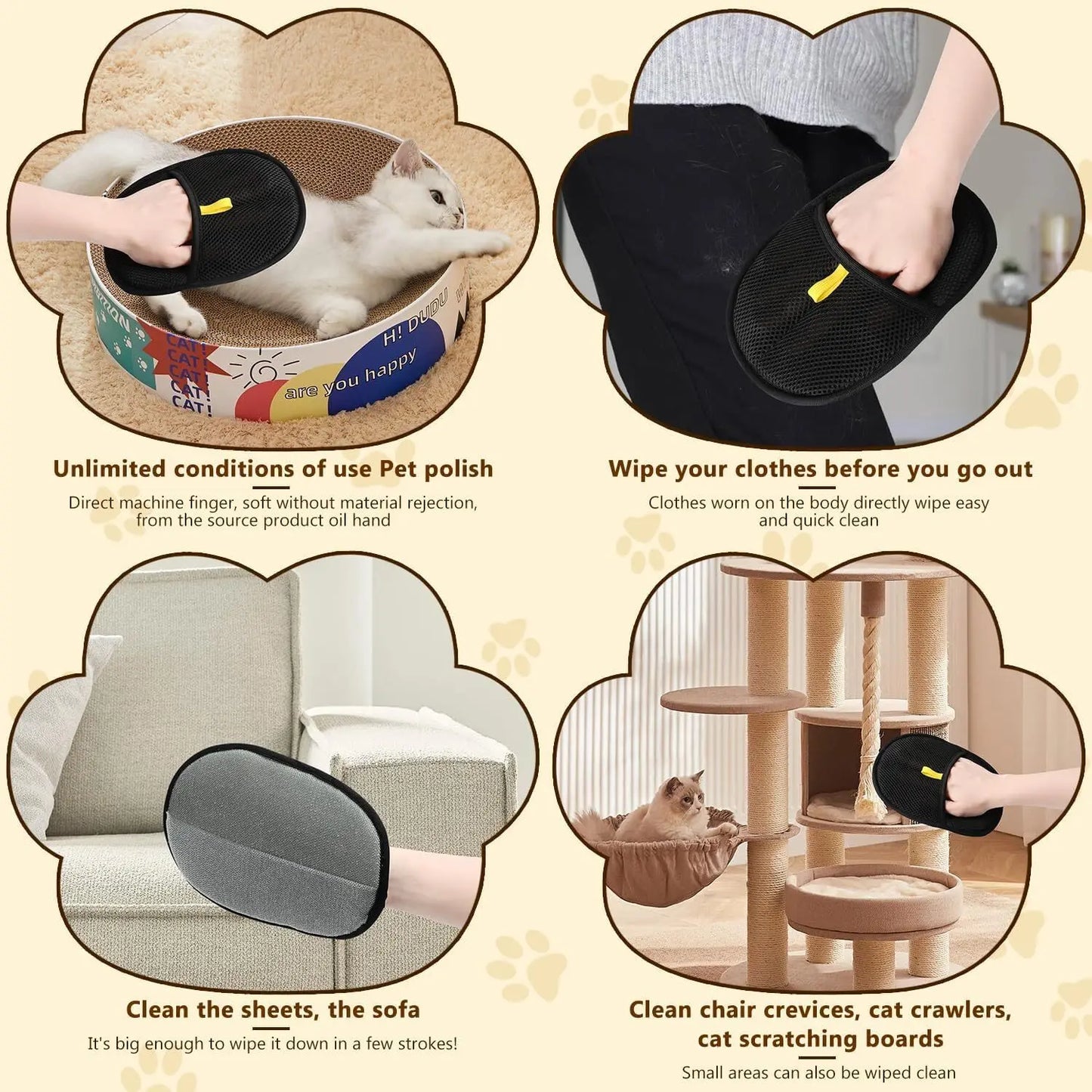 Pet Hair Remover Glove Double