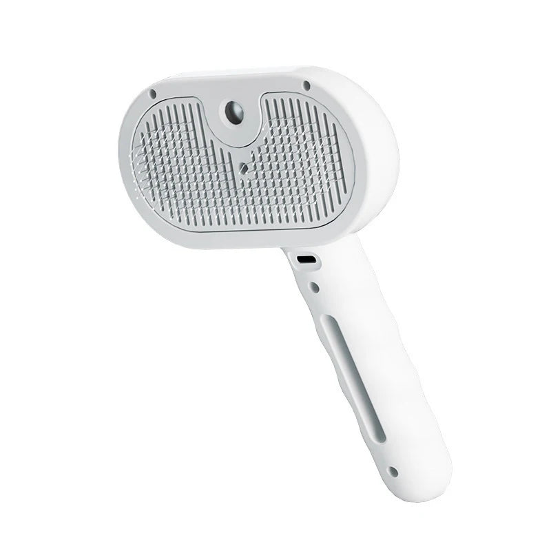 Dog Steam Comb Pet Massage Brush USB Charging Safe round Head Soft Teeth Spray Hair Removal Comb Universal for Cats Dogs